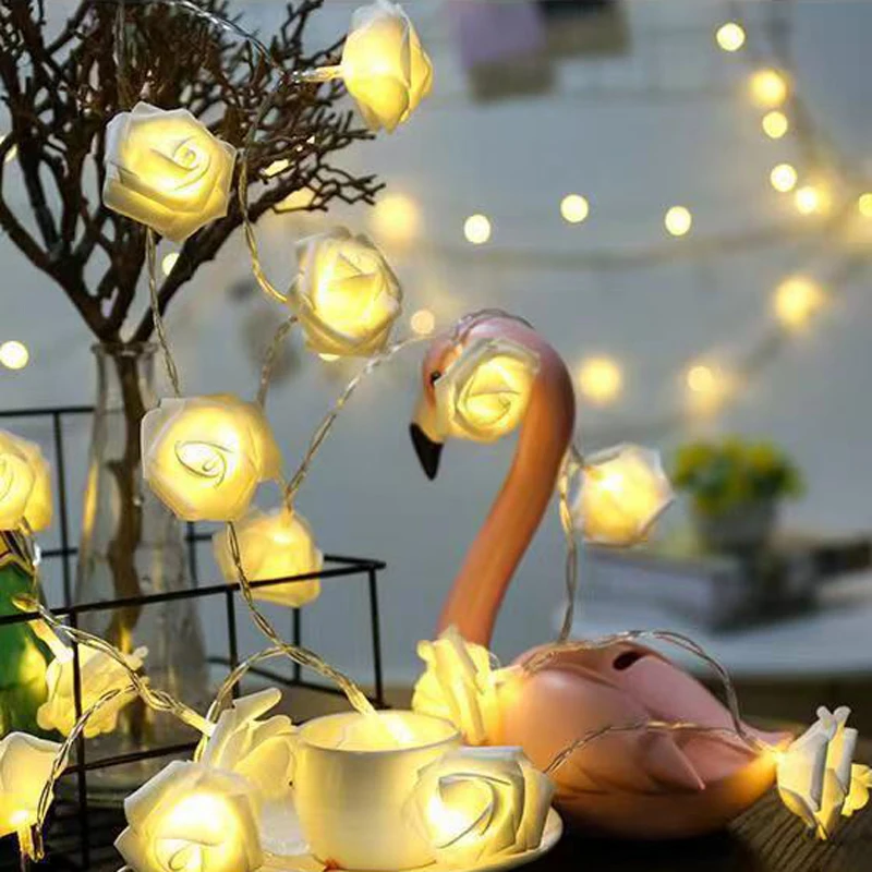 Imagem -02 - Fantasee Led Rose Flower String Lights Fairy String Lights para Casamento Festa em Casa Dia dos Namorados Quarto da Menina