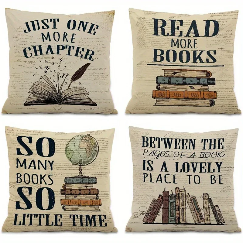Vintage Book, Literary Quotes, Throw Pillow Covers, Cushion Cover, Home Decor, Sofa Decor, Bedroom Decor, Living Room Decor