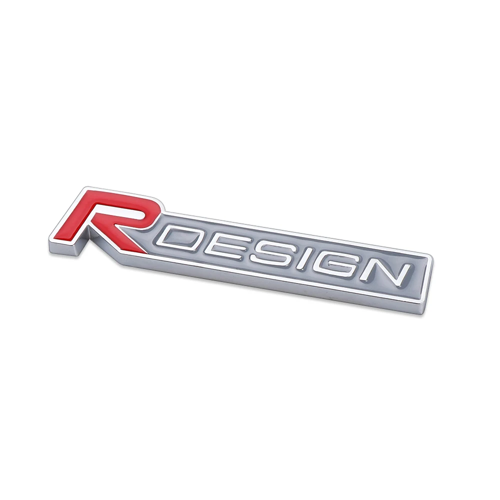 1pc 3D Metal R design Front Grill Car Badge Stickers Emblem Decal Decoration For Volvo XC60 V40 S60 V50 V60 C30 XC40 S80 S70 S40 image 3
