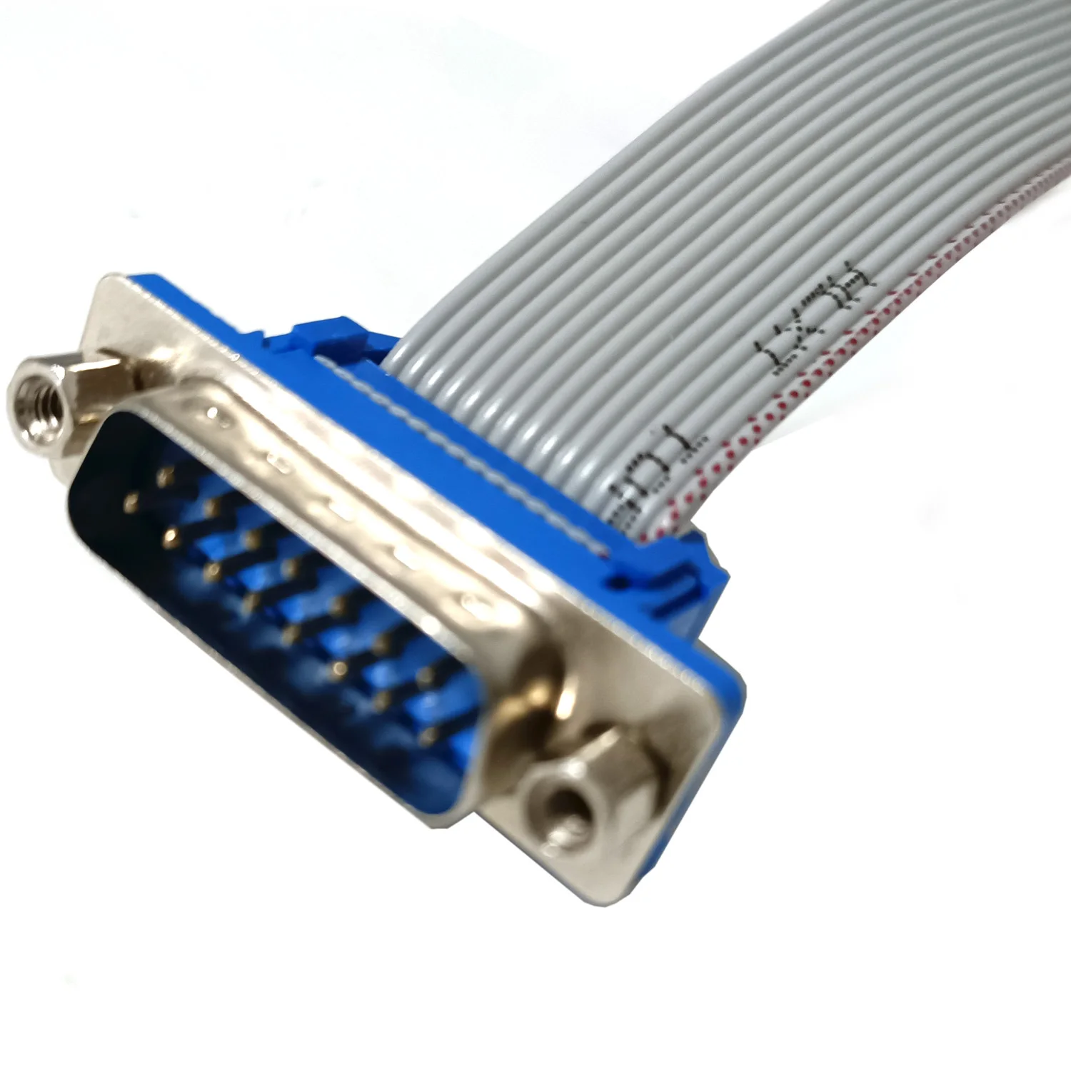 IDC 15P Male Female Cable Dsub DB15 2-Row Flat Extension Cable for Old CNC Jacquard RS232 Ribbon Cable