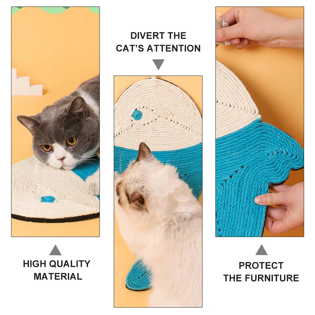 

Whale Shaped Cat Scratching Pad Sisal Fabric Pet Claw Grinder Durable Play Mat Fish Design Training Cushion For Cats Kitten Pet