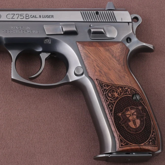 Merek KSD CZ 75, 75B, 75BD, 85 KADET SHADOW1 Kompatibel dengan Pegangan Walnut