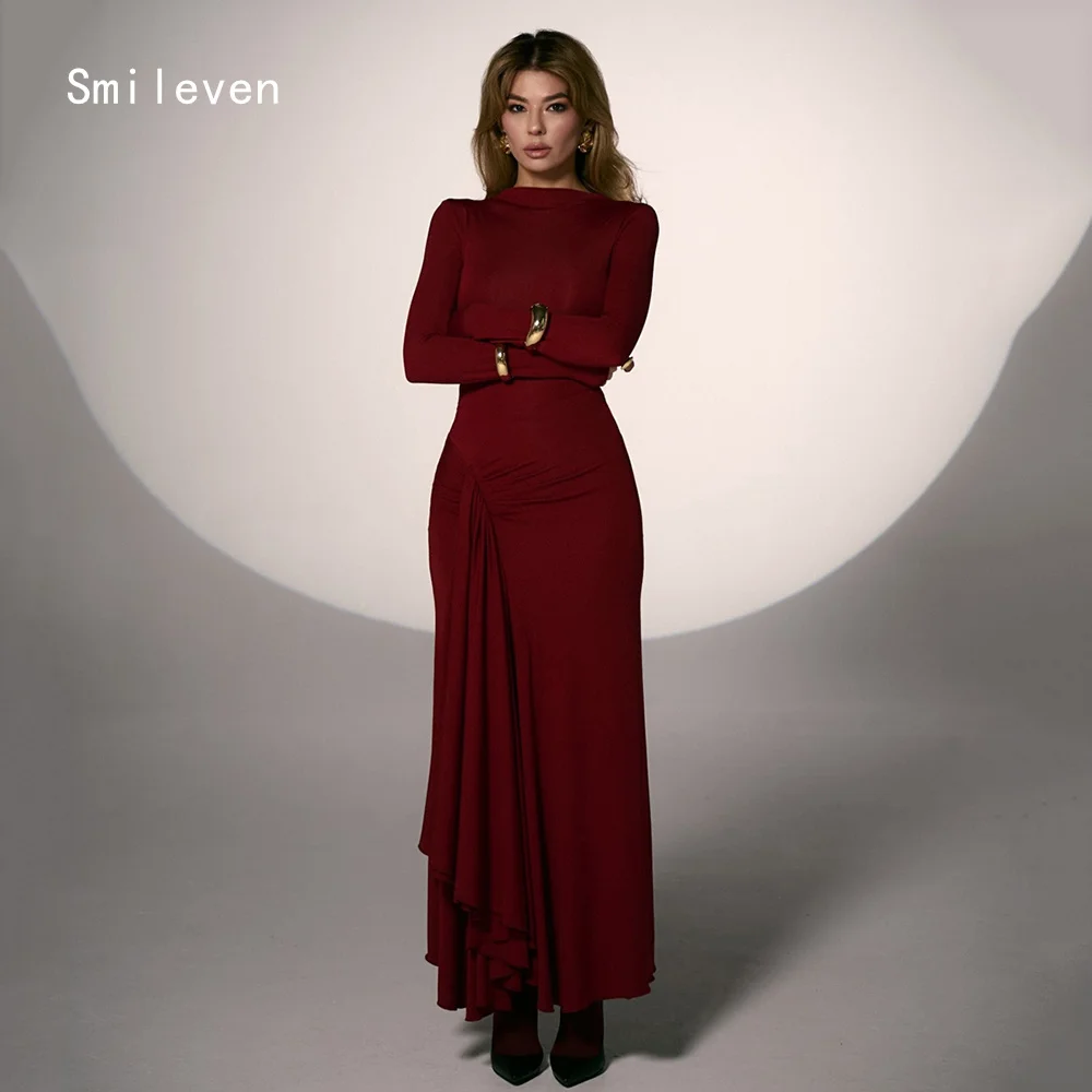 

Smileven Luxury Mermaid Prom Dress Simple Scoop Party Gowns Self Cultivation Full Sleeve Formal Occassion Dress Customized 2026