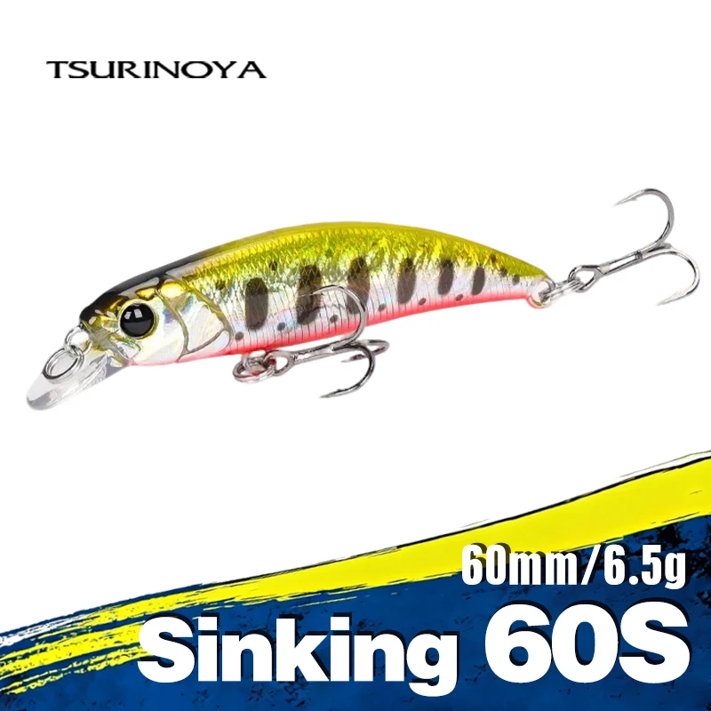 TSURINOYA 60S Sinking Minnow Angelköder 60 mm 6,5 g Reichweite 0,4–0,8 m künstliche harte Köder Forelle Hecht Bass Stream Jerkbait Wobbler