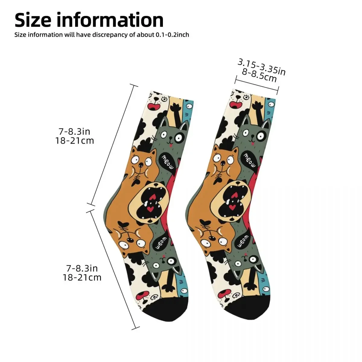 Calcetines con patrón de gato Meow para hombre y mujer, medias de alta calidad, calcetines largos para todas las estaciones, accesorios para regalos