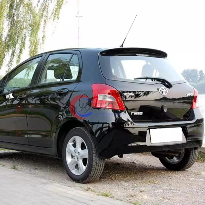 Para alerón Yaris Material ABS alerón trasero de coche imprimación Color alerón trasero presione la cola para alerón Toyota Yaris 2008-2013