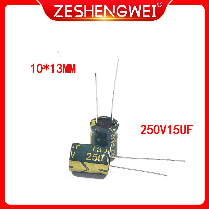

5PCS 250V 15UF Aluminum Electrolytic Capacitor 15UF 250V 10*13mm NEW Electrolytic Capacitor Size：10x13
