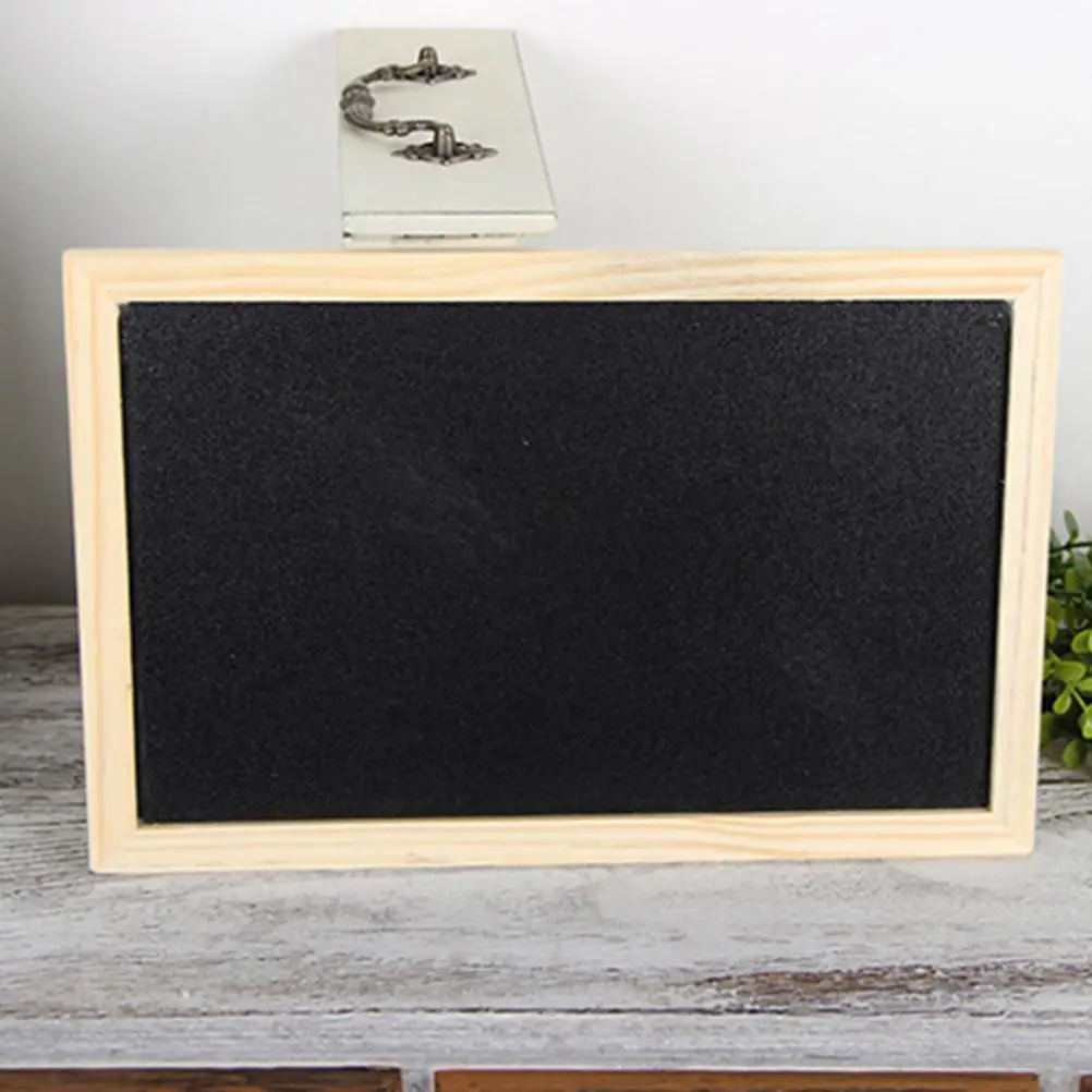 Small Chalkboard Sign Double-sided Blackboard Wall Decor Display Message Board Reusable Mini Wooden Frame Notice Tag