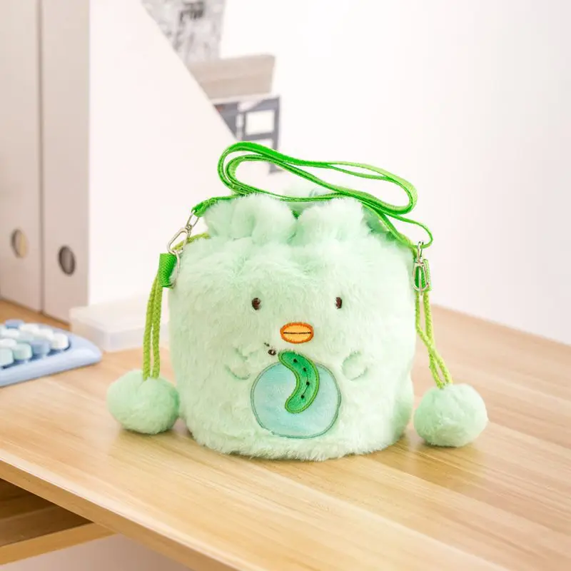 Sumikkogurashi Anime Hobby lagarto camarones fritos dibujos animados bolso cruzado de felpa chica salida bolsa de almacenamiento con cordón regalo de cumpleaños