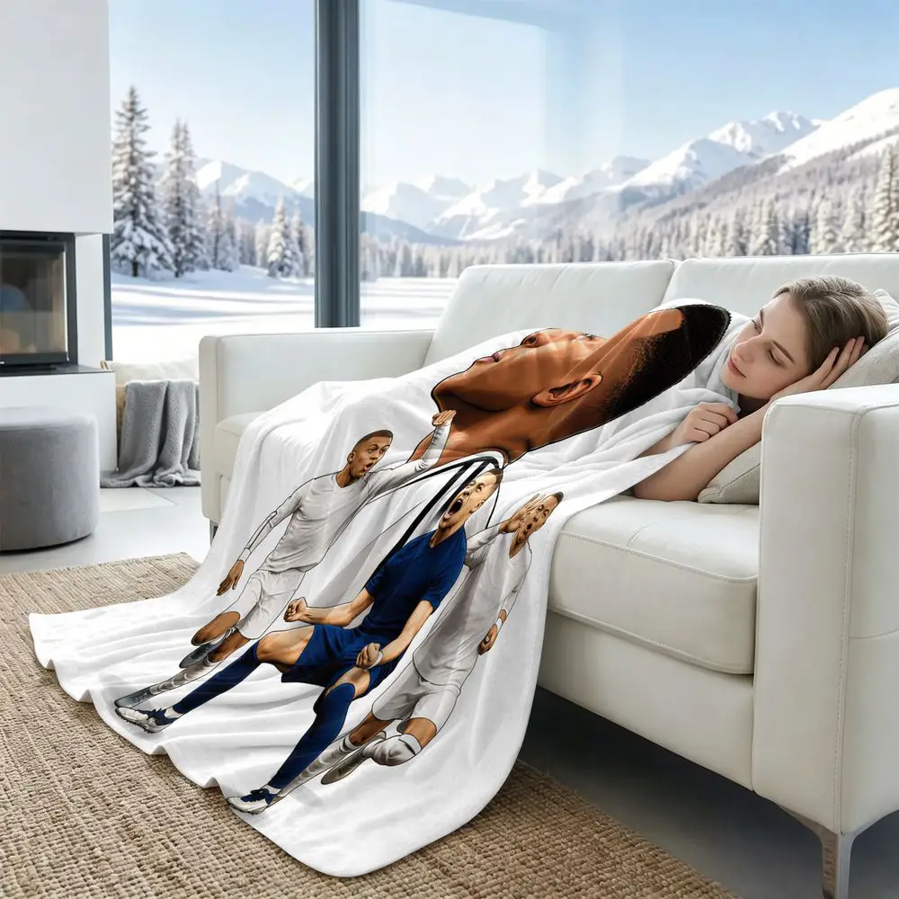 Cooling Blanket Summer Cooling Throw 3D Digital Print Soccer Player Dynamic Wicking Breathable Soft Bed Sofa Decor Gift