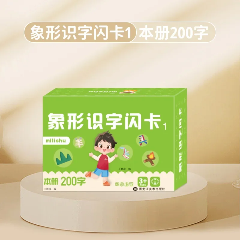 Chinese Character 100 Cards Pictographic Literacy Card 3-6 Year Early Education Recognition Pinyin Card Hanzi Learning Book