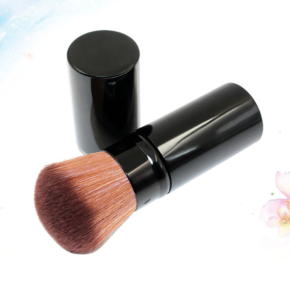 

1pc Premium Wooden Handle Round Head Makeup Brush Nylon Bristles For Powder Blush Cosmetics Professional Women Gift