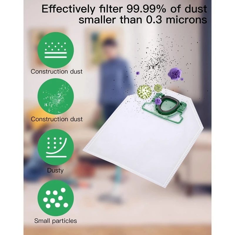 أكياس مكنسة كهربائية AC39 لمحطة شفط Vorwerk Kobold VK200 FP200 مع مرشحات Hepa وملحقات كيس الغبار
