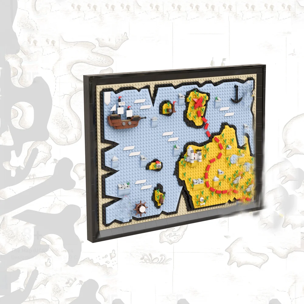 DIY1501pcs UCS Pirate Map Customized Creative Assembly Building Blocks Educational Toys Hanging Painting Model Holiday Gift