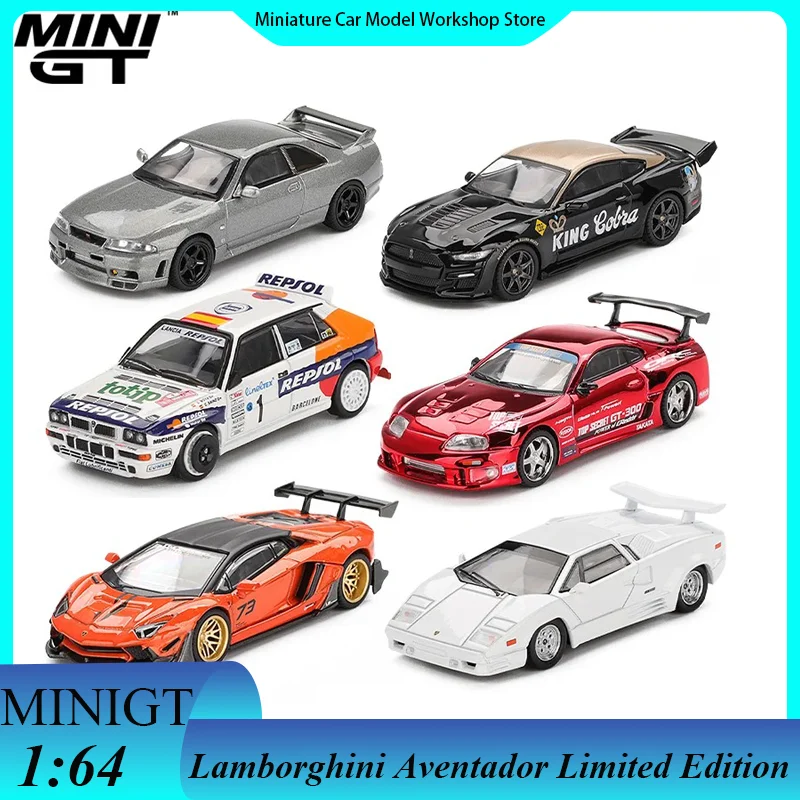 

MINIGT 1:64 LB★WORKS Lamborghini Aventador Limited Edition Toyota Supra A80 Top Secret GT-300 Top Secret Alloy Car Model