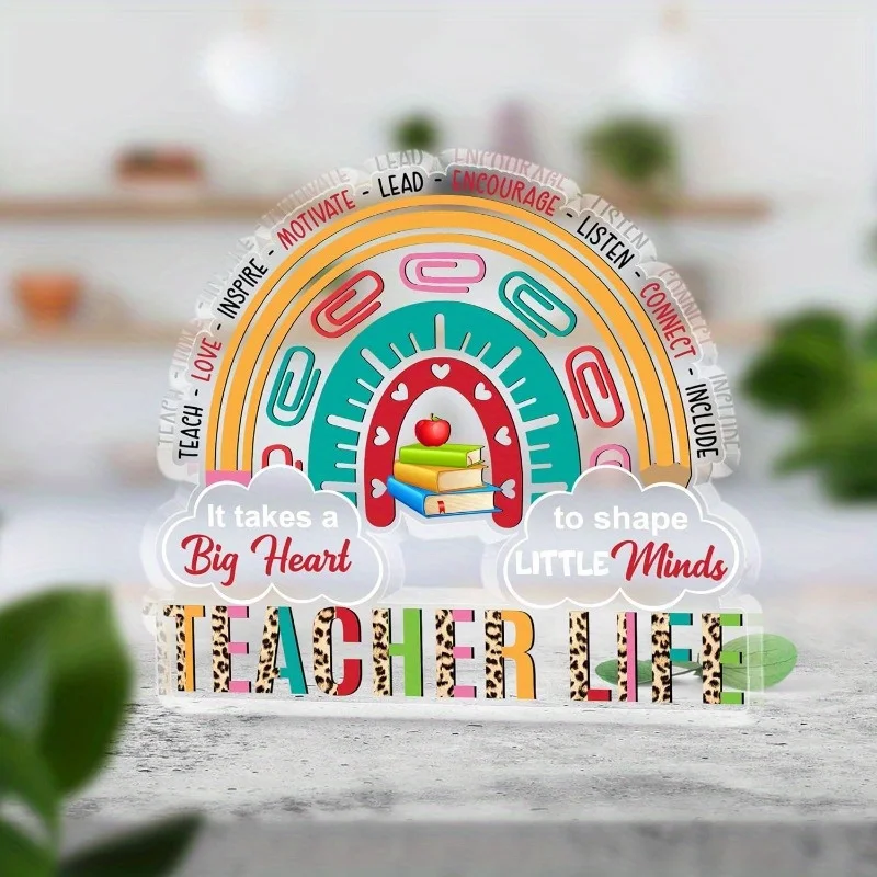 Plaque acrylique d'appréciation des enseignants – Cadeau de bureau inspirant pour les éducateurs