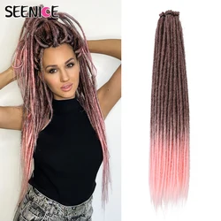 24Inch Synthetic Dreadlock Extensions Handmade Straight Crochet Hair Dread Extension Crochet Braids For Women Ombre Black Brown