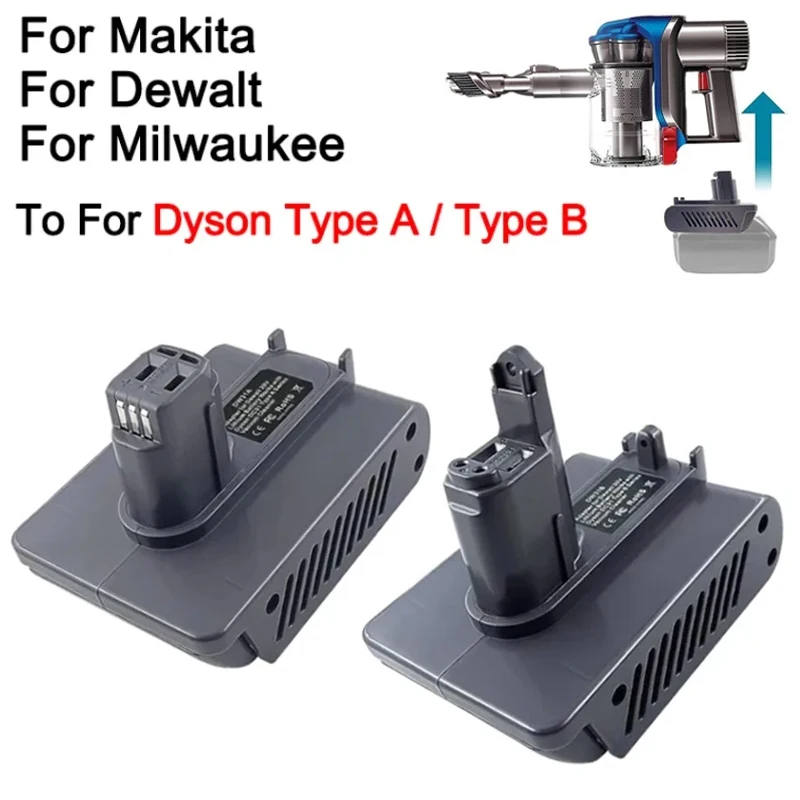 

Адаптер аккумулятора для пылесоса Dyson, литий-ионная батарея 18 в для Makita/Dewalt/Milwaukee, типа A/Type B DC31 DC44