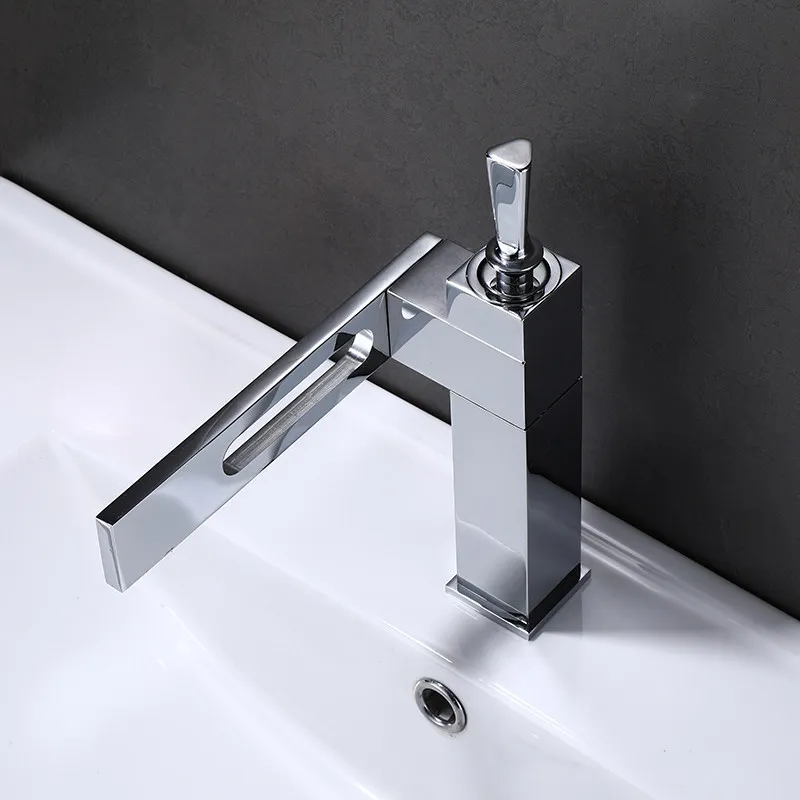 Black Faucet Bathroom Hot and Cold Sink Mixer Tap Single Hole Single Handle Deck Mounted Adjustable Faucets