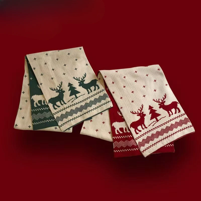 2024 New Winter Practical Everything Hot Sell Knitted Bib Christmas Deer New Year Scarf Female Lovely Elk Red Warm Wind