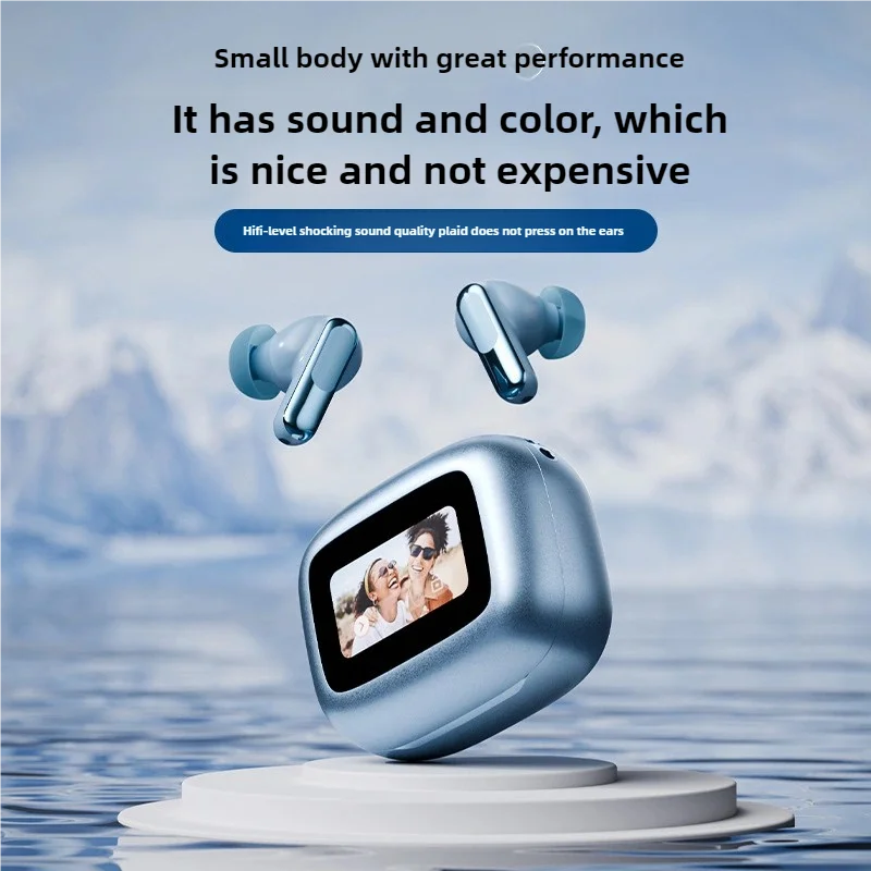 【HTC NE54】 سماعات بلوتوث V6.0 AI مترجم شاشة LCD سماعات أذن OWS مشبك أذن سماعات رأس لاسلكية للحد من الضوضاء