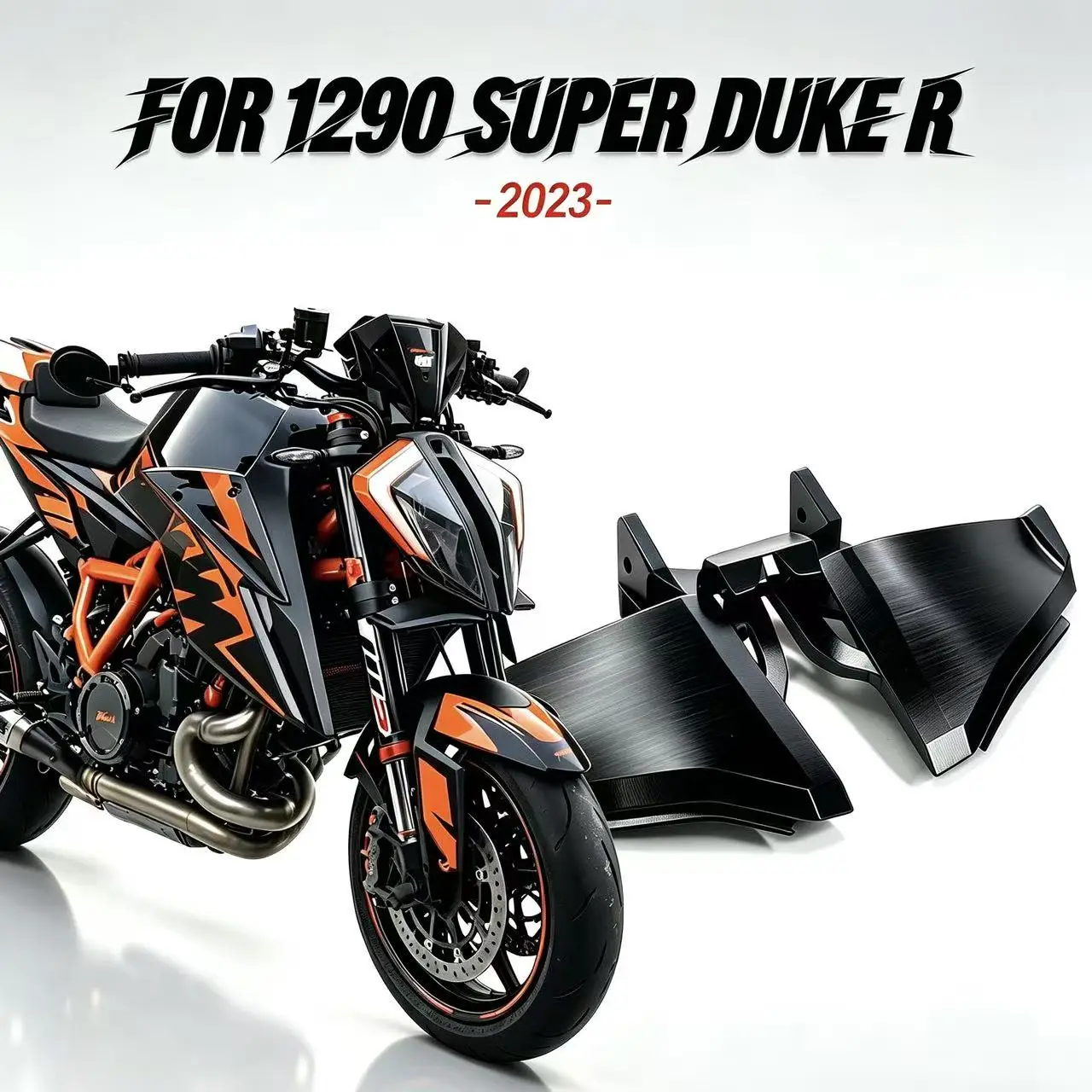 for 1290 Super Duke R/RR Motorcycle Front Aerodynamic Winglets Downforce Spoiler Kit GP WING DOWNFORCE NAKED FRONTAL SPOILERS