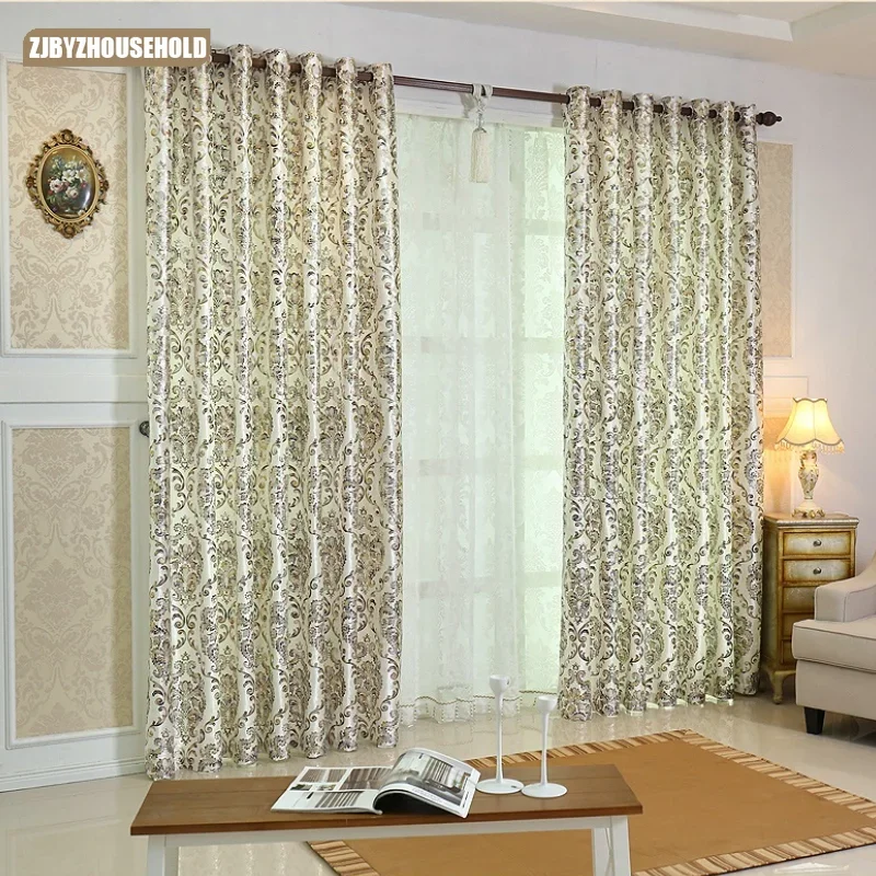 Curtains for The Living Room Bedroom European Window Shading Bronzing Cloth of Dining Key Luxury Style Flannelette