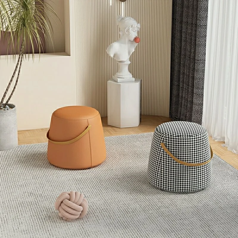 Technology Cloth Sofa Side Stool Portable Stools Living Room Tea Table Stools Makeup Stool for Shoes Changing Low Ottomans Pouf