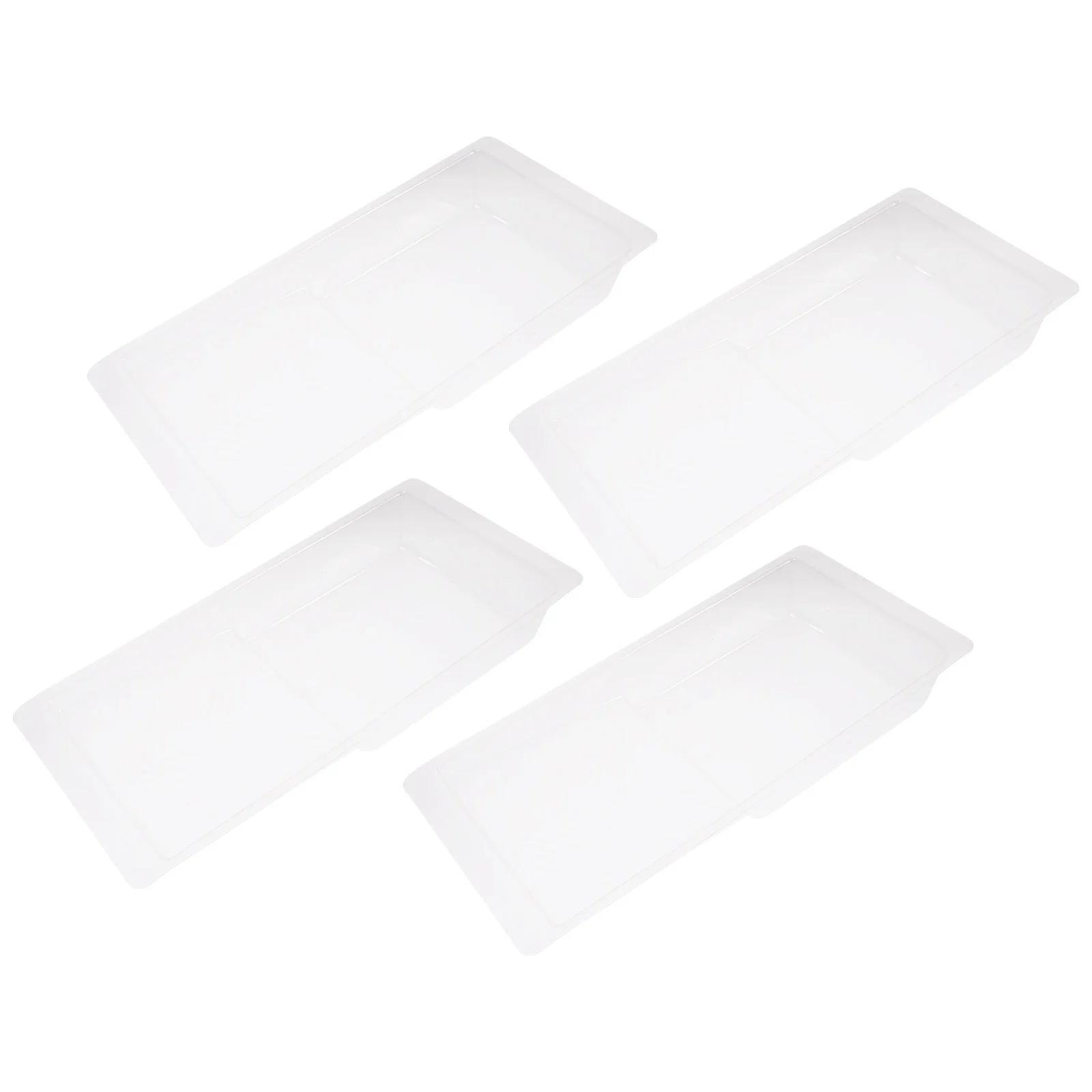 

4 Pcs Tray Lining Paint Roller Liner Transparent Painting Supplies for Easy Cleaning Pan Accessories Pvc