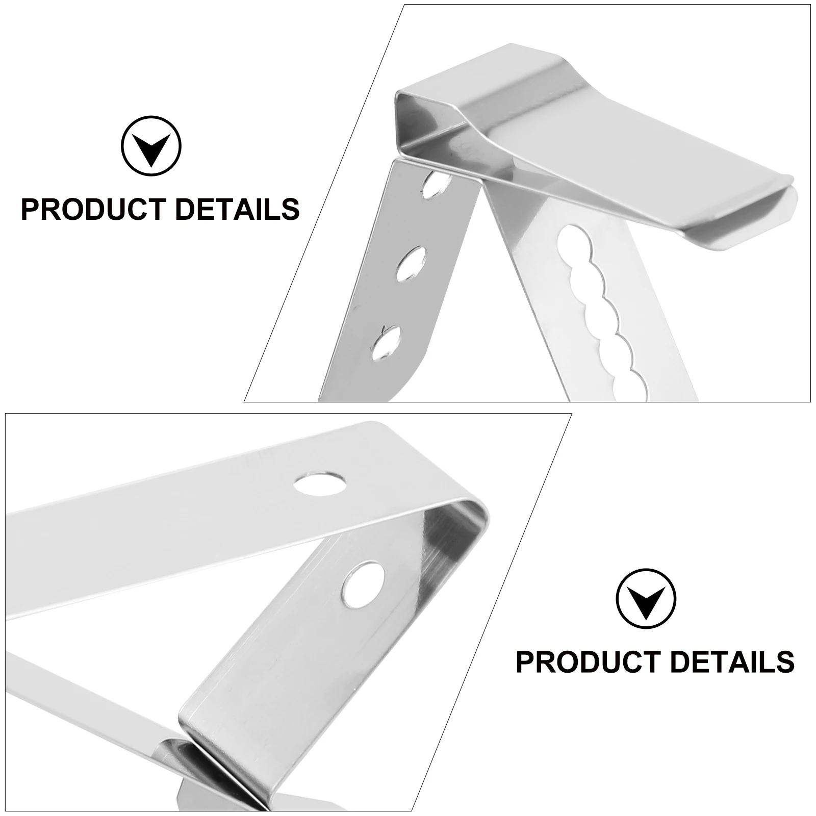 

4pcs Thermometer Clips Stainless Steel Temperature Probe Holder for Barbecue Grills Fridge Oil Pan Coffee Pot Meat Clamps