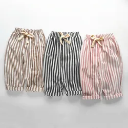 Spring/summer Long Pants with Vertical Stripes for Breathability Loose and Versatile Casual Pants for Boys and Girls