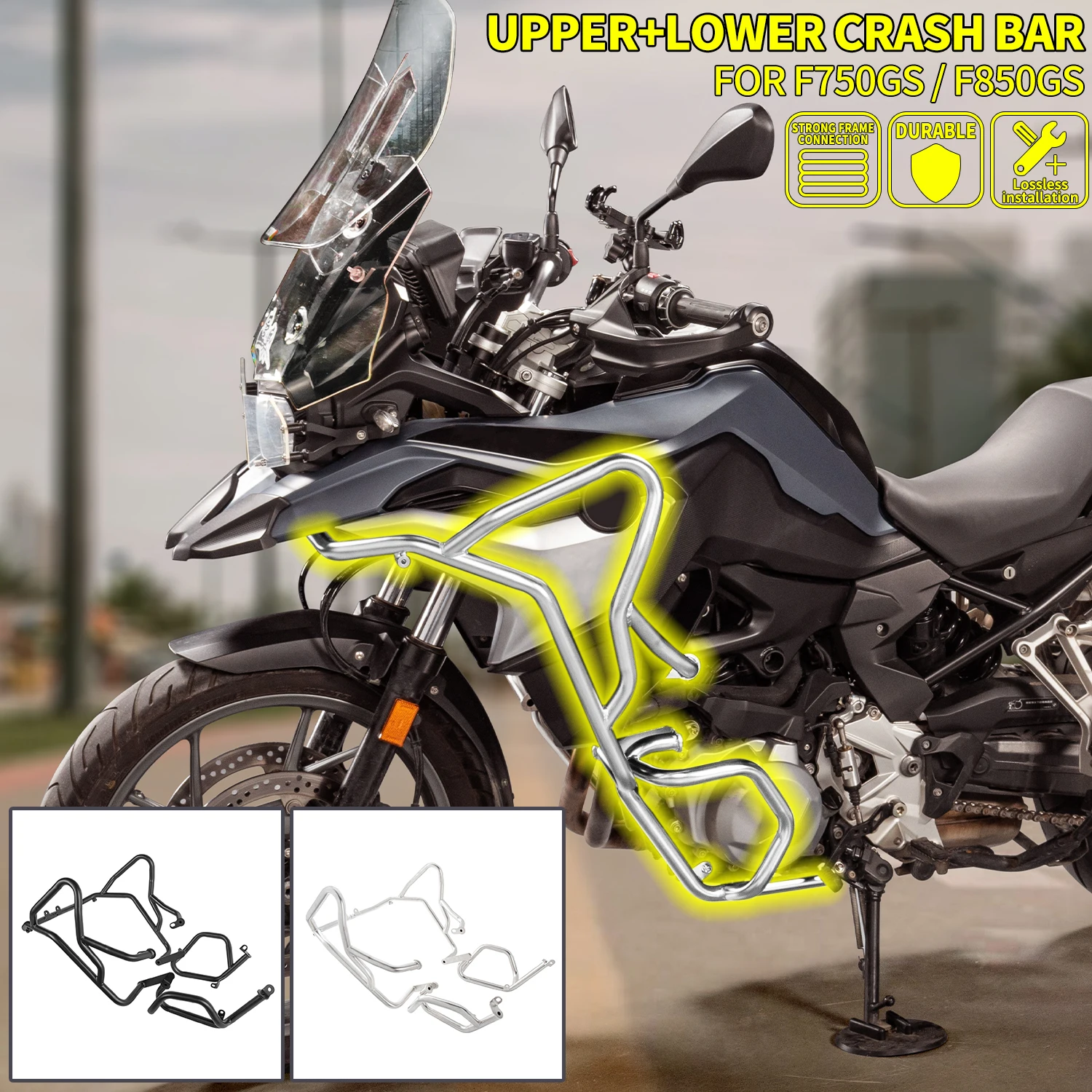 

Defensas for BMW F900GS F800GS 2024 2025 Motorcycle Crash Bar Engine Frame Guard Upper Lower Bumper F750GS/F850GS Accessories