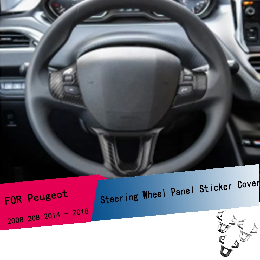 3-teiliges Auto-Lenkrad-Aufkleber-Set für Peugeot 2008 208 2014 - 2018