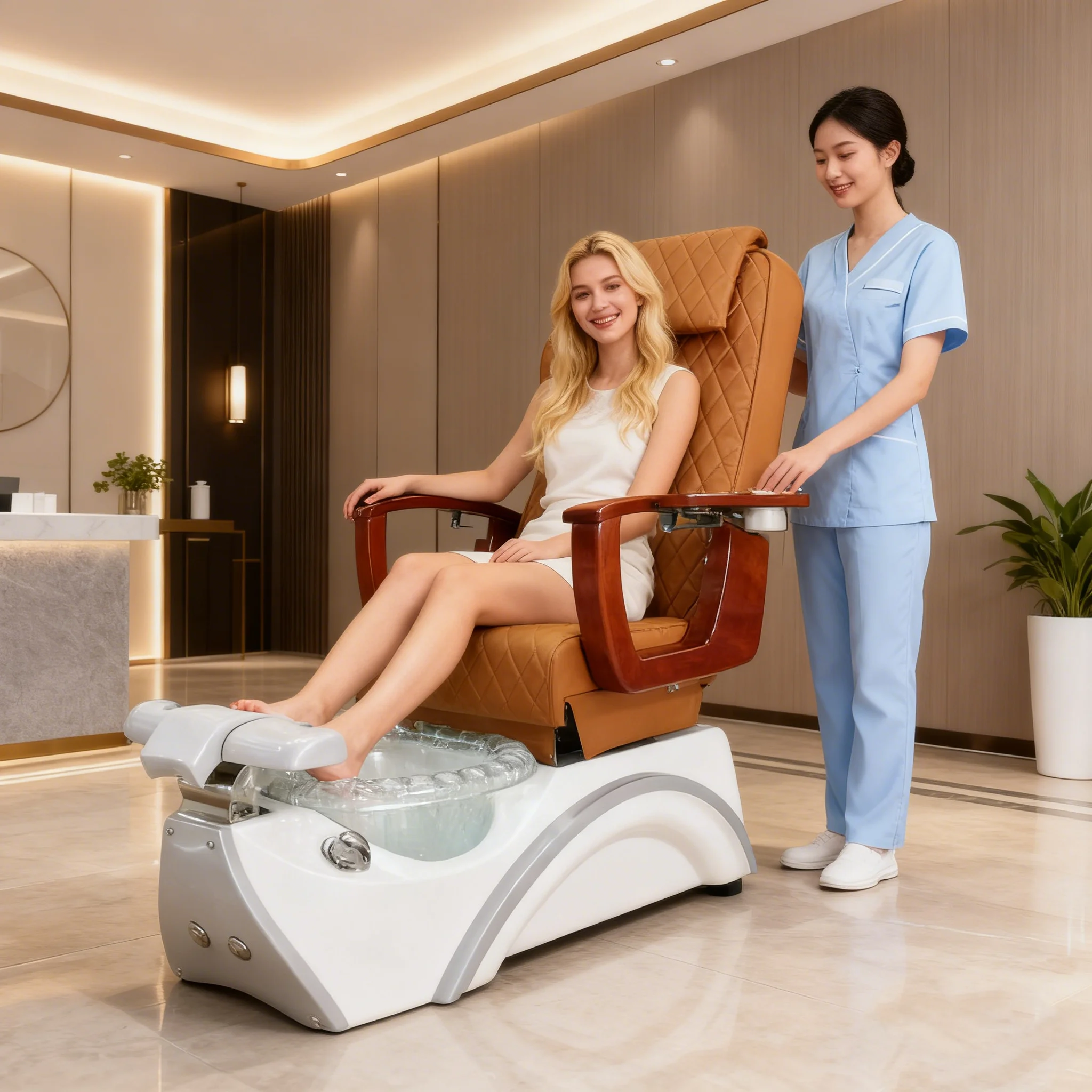 Adjustable Pedicure Spa Chair With Electric Legrest Nail Spa Pedicure Chairfor Beauty Salon School Hotel