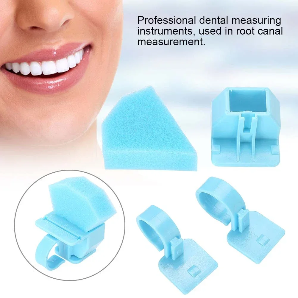 4Pcs /set Dental Measuring Instruments Endodontic Root Canal File Finger Ring Holder Endo Oral Cleansing Sponge Teeth Whitening