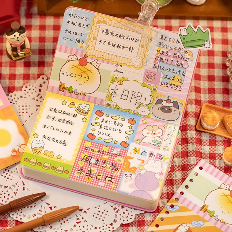 42Pcs Cute Convenience Store Die-cut Stickers Book DIY Decorative Handbook Stickers Kawaii Phone Case Decorative Stickers