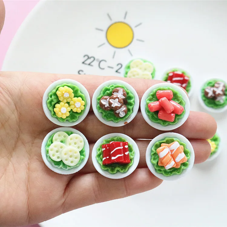 5pcs miniso series food cartoon resin flatback cabochons diy crafts materials jewelry making charms