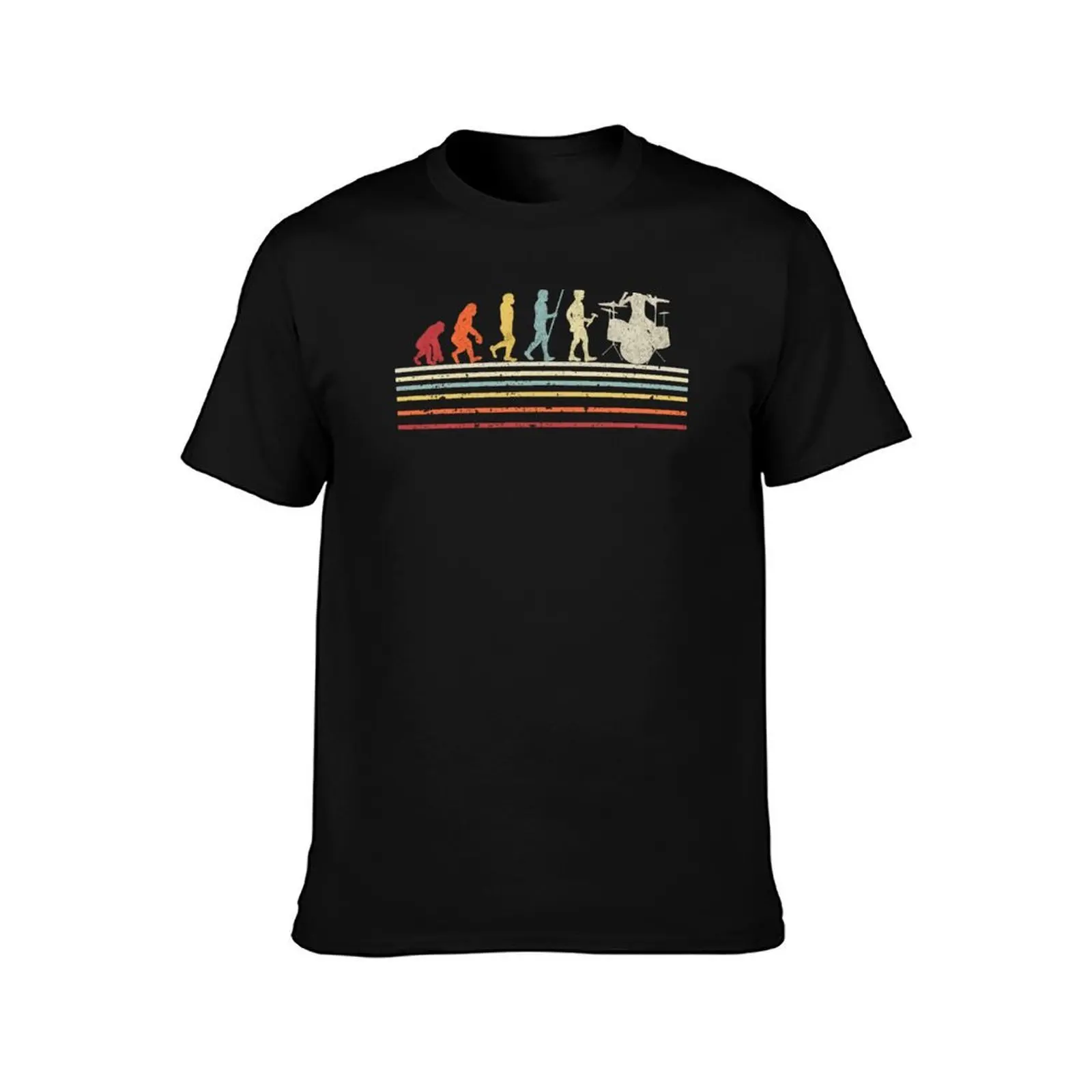 Drummer Evolution T-Shirt Art Pattern Printed Casual Top T-Shirt
