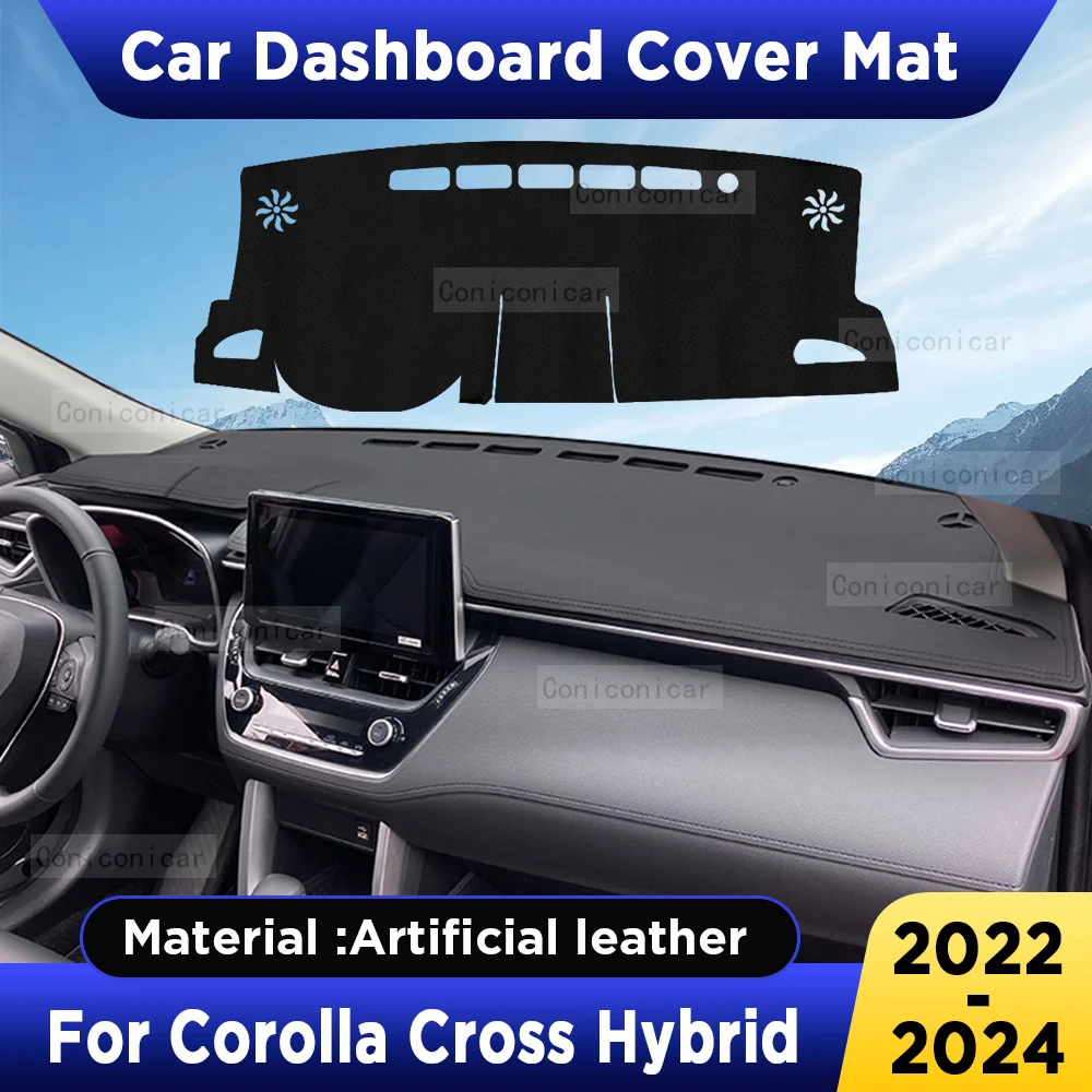 For Toyota Corolla Cross 2022-2024 Car Dashboard Cover Mat Dash Board Sun Shade Pad Anti-UV Artificial Leather Accessories