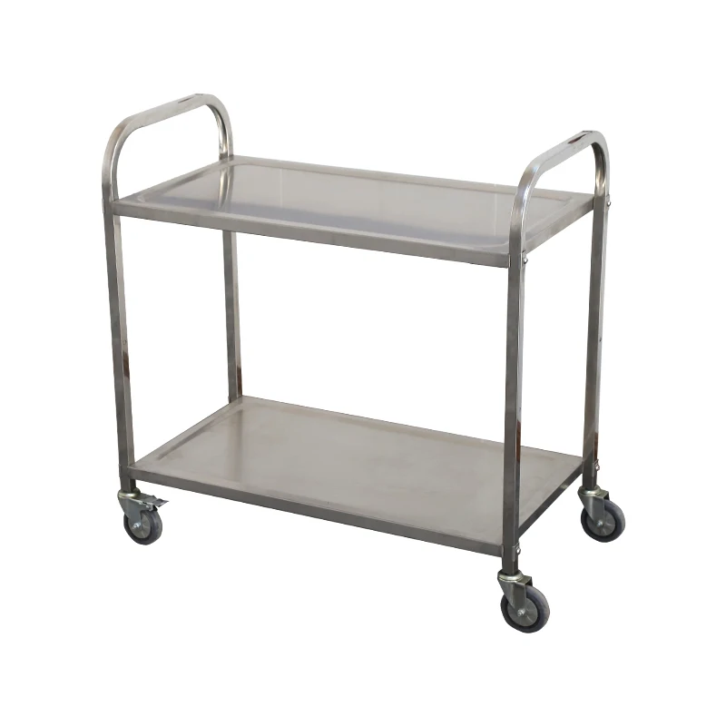 Taichang T-2 2-Tier Commercial Stainless Steel Delivery Cart Food Storage Trolley With Display Shelf