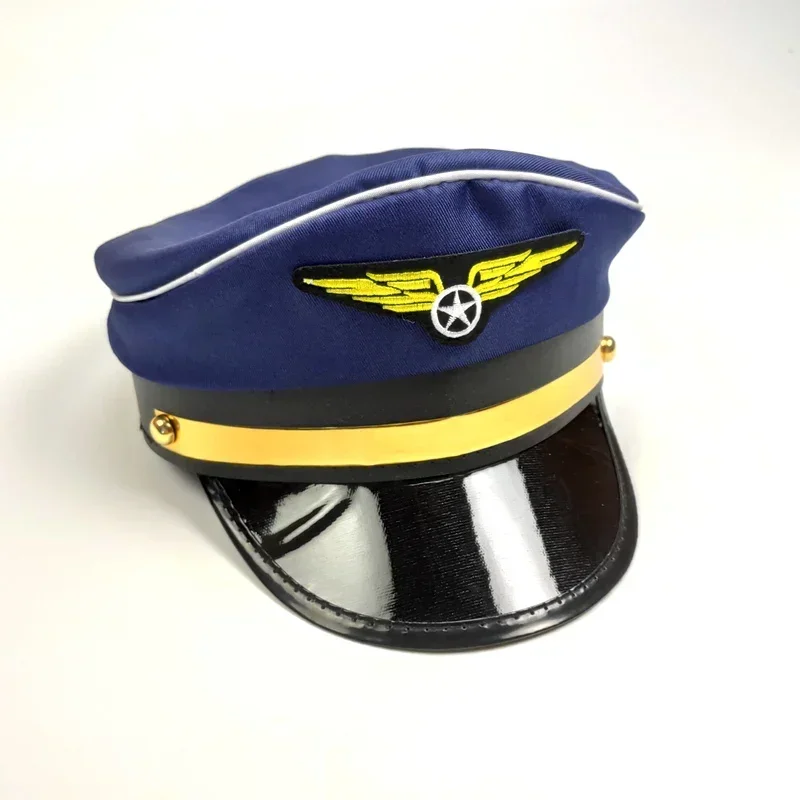 Children Halloween Costume Kids Aircraft Captain\'s Uniform Cosplay Clothing Hat Set Pilot Party Clothes Boy Girl Birthday Gift