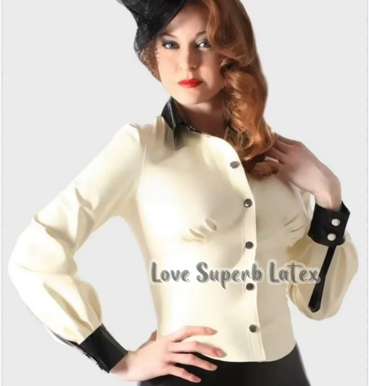 

Сексуальное женское белье для женщин, латексный топ ручной работы, резиновый костюм, костюмы для косплея, белый с черным Хэллоуин