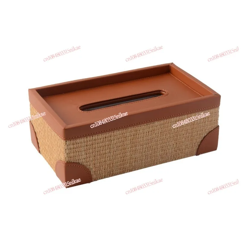 

Luxury French-Inspired Leather Tissue Box Elegant Desktop Storage for Entryway, Living Room & Home