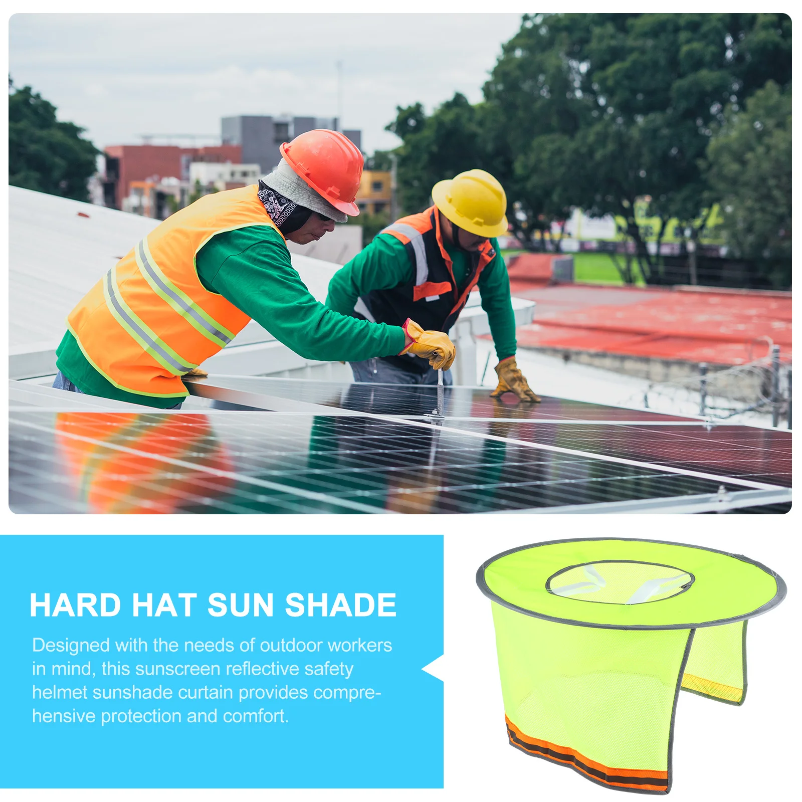 1Pc Durable Hard Hat Sun Shade Accessory Reflective Neck Shield Construction Site Essential Gear