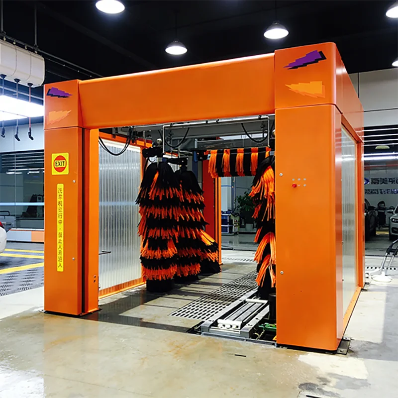 Tunnel Car Wash Equipment with Wrap Around Brush System and High Speed Dryer for Express Car Wash