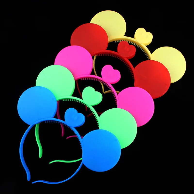 Cartoon Bear LED Glowing Hairband Headdress Cute Colourful Flashing Bear Headband Kids Birthday Party Ambience Dress Up Props