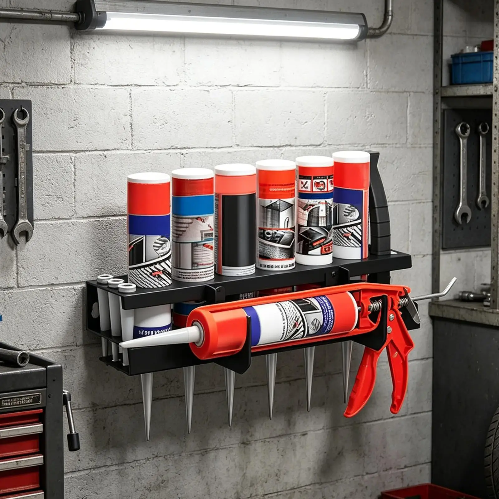 

Spray Paint Organizer Sealing Tube Organizer Rack Workshop Wall Sealant Holder For Industry Garage Home Shed Storehouse