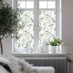 1PCS plant leaf pattern design adesivo per finestra privacy ad adsorbimento di elettricità statica, vetro antiaderente impermeabile con superficie smerigliata