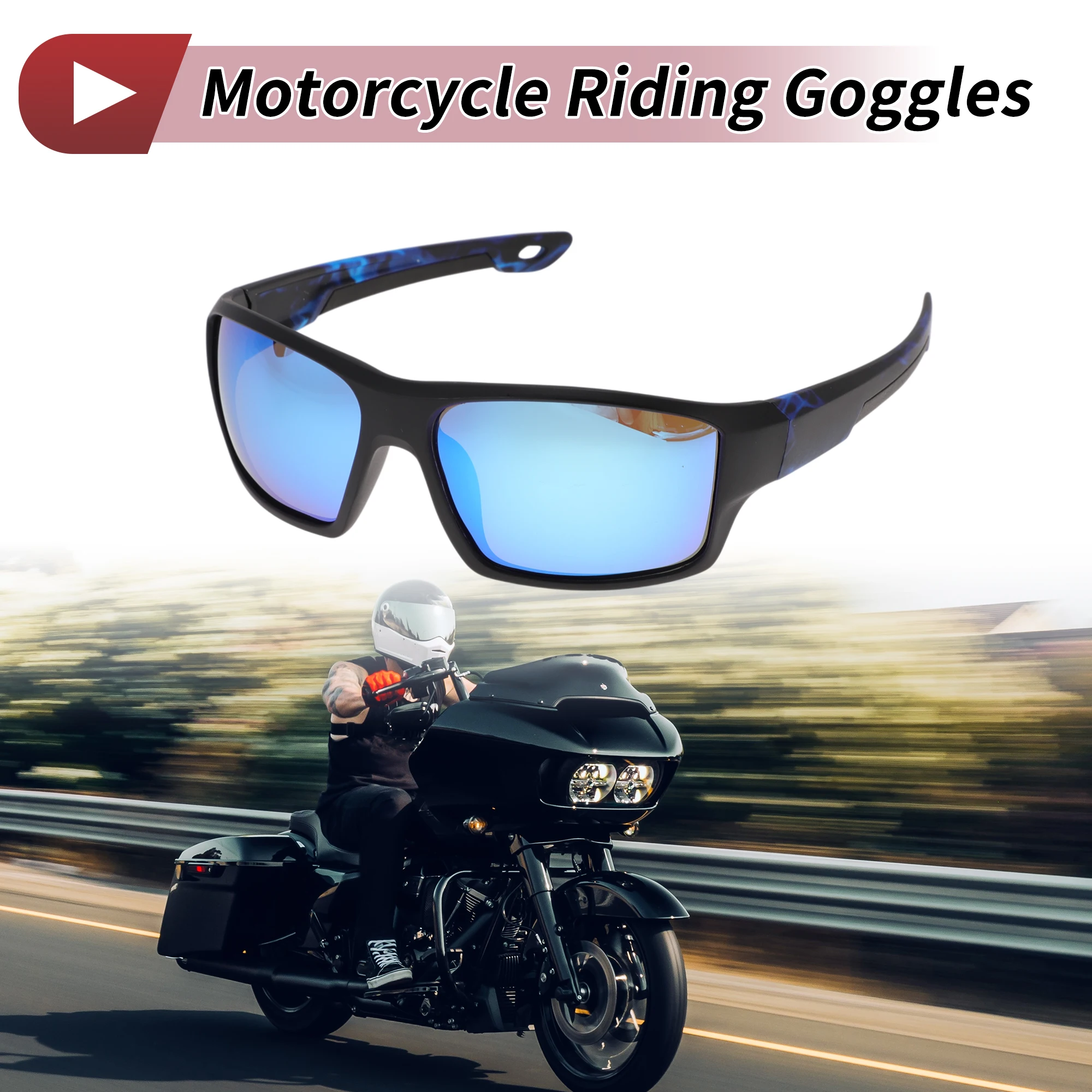 

X Autohaux мотоциклетные очки с синими линзами, черные очки в оправе для мужчин и женщин