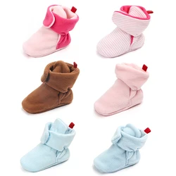 Baby Soft Cotton Little Boots Anti-slip Sole Warm Toddler Autumn and Winter Toddler Shoes 2024 New Style Baby Fashion D0951